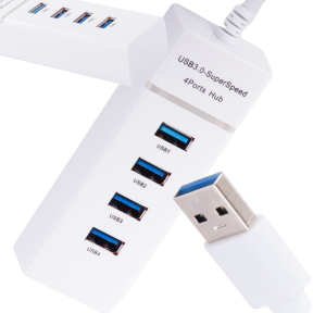 USB 3.0 адаптер с 4 порта - бял USB 3.0 адаптер с 4 порта - бял