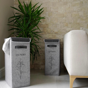 Кош за пране с кожена дръжка 