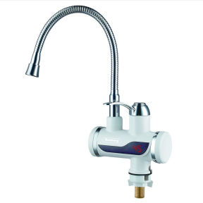 Нагревател за вода с гъвкав чучур Rosberg R57100CW, За плот, С дисплей, До 60C, Бял