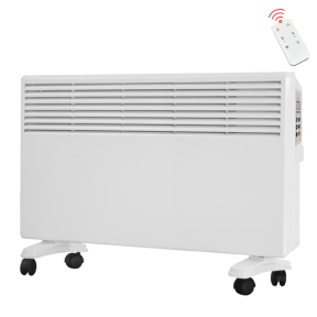Електрически конвектор с цифров контрол и дистанционно управление, регулируем термостат, 2000 W, Бял