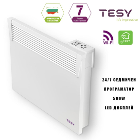 WiFi конвектор TESY Седмичен програматор 24 / 7, 1000W, за стена (CN 031 100 EI CLOUD W)