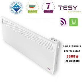 WiFi конвектор TESY Седмичен програматор 24 / 7, 3000W, за стена (CN 031 300 EI CLOUD W)