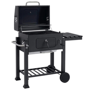 Барбекю на въглища с чугунена плоча, черен мат Барбекю на въглища с чугунена плоча, черен мат