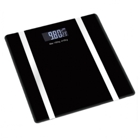 Дигитален кантар-анализатор Rosberg R51650I, до 180 кг, Bluetooth, LCD дисплей, 17 функции, черен