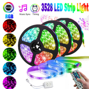 Комплект RGB LED лента 5 метра, диод 3528, с дистанционно и захранване