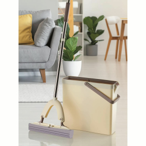 Комплект за почистване - моп и кофа със система за изцеждане Комплект за почистване - моп и кофа със система за изцеждане