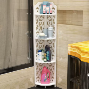 Многофункционален ъглов рафт за баня с 4 нива