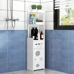 Многофункционален ъглов шкаф за баня с 5 нива