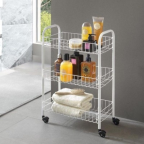 Преносима етажерка с 3 метални рафта 