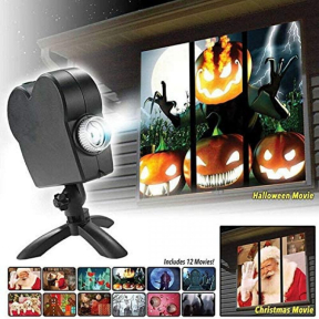 Проектор с 12 тематични видеа Window Wonderland Projector