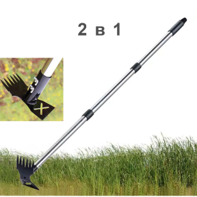 Сглобяемо градинско гребло / мотика с регулируема 3-секционна дръжка, манганова стомана