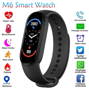 Смарт гривна Smart technology M6, Пулс, Кръвно налягане, Влагоустойчива