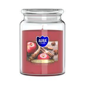  Ароматизирана свещ с капак, ø9.9x14 см - ябълка и канела