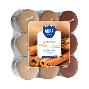 Чаени свещи в алуминиева чашка 18 бр., ø3.9x1.5 см - канела