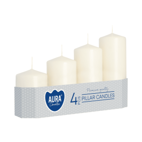 Свещ пилон 4 бр., ø5x7/9/11/13 см - слонова кост